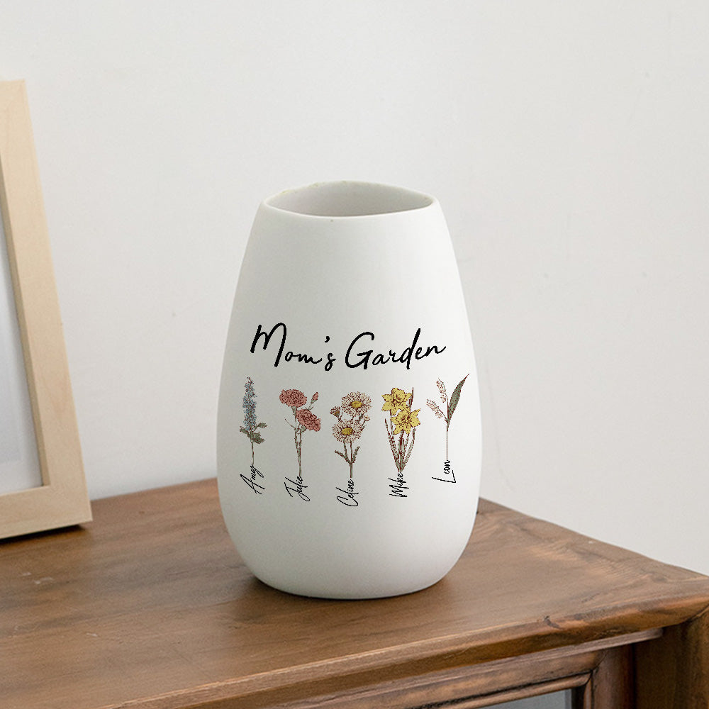 Birth Month Flower Personalized Vase