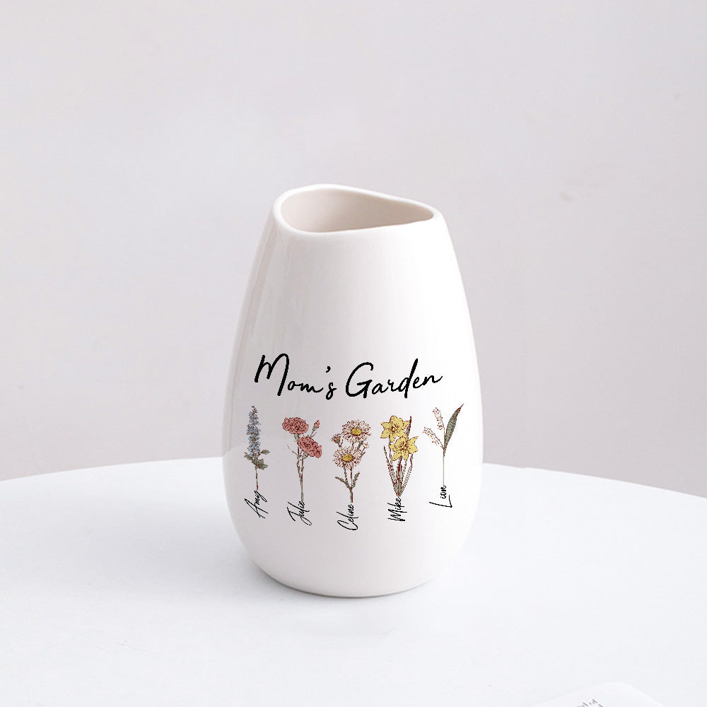 Birth Month Flower Personalized Vase