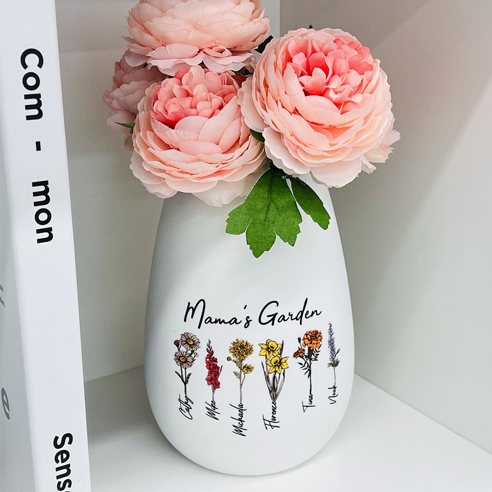 Birth Month Flower Personalized Vase