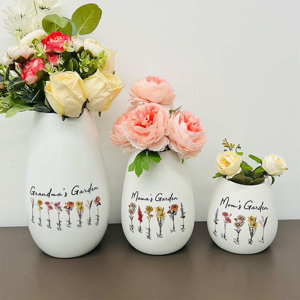 Birth Month Flower Personalized Vase