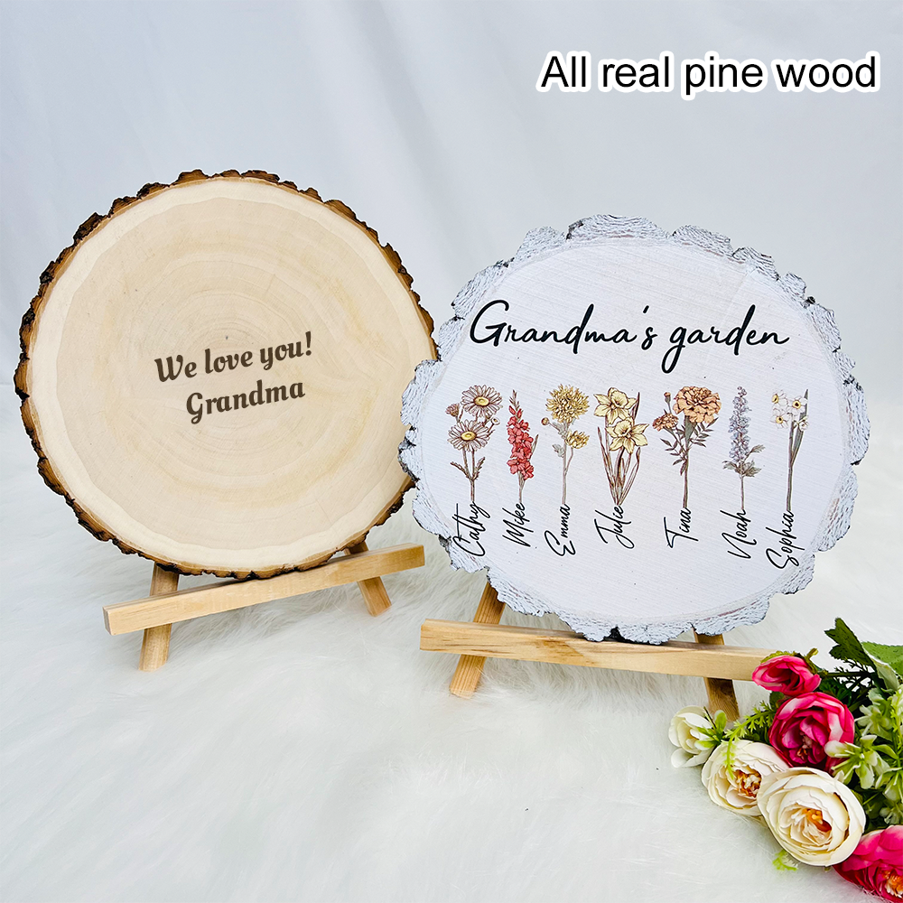 50%OFF ⭐️ Mom's Garden is Her Children Custom Natural Wood Slice With Name