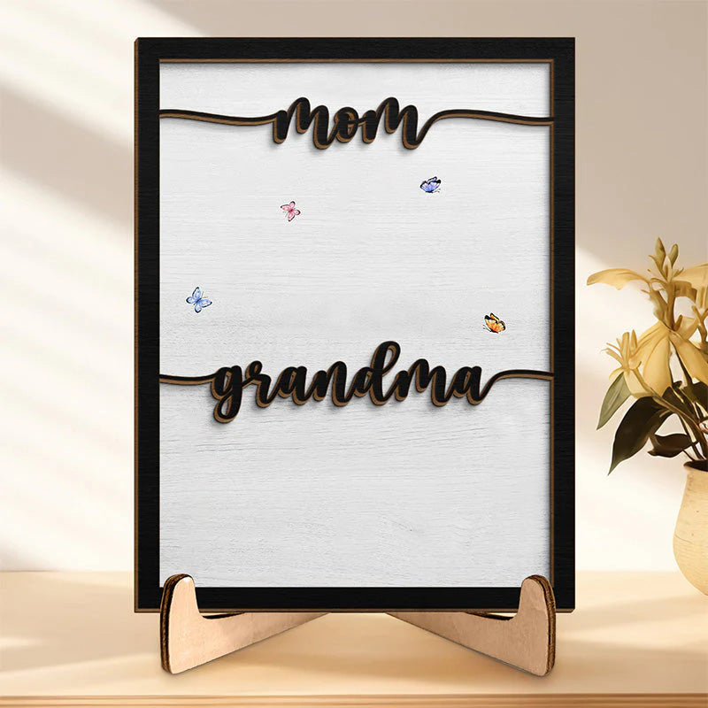 First Mom Now Grandma - Personalized Plaque Frame