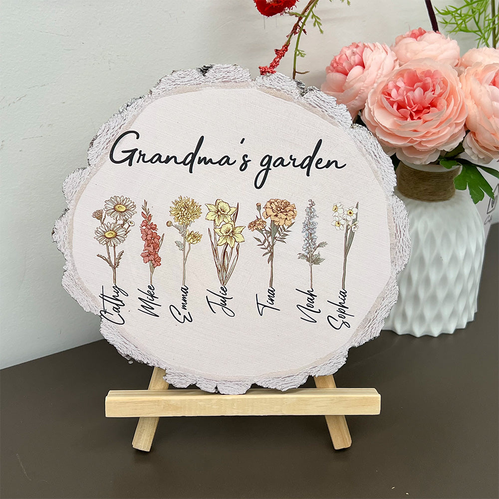 50%OFF ⭐️ Mom's Garden is Her Children Custom Natural Wood Slice With Name