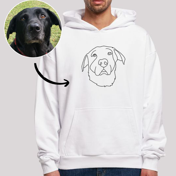 Getlovecustom™ Custom Embroidered Pet Portrait Hoodie Sweatshirt