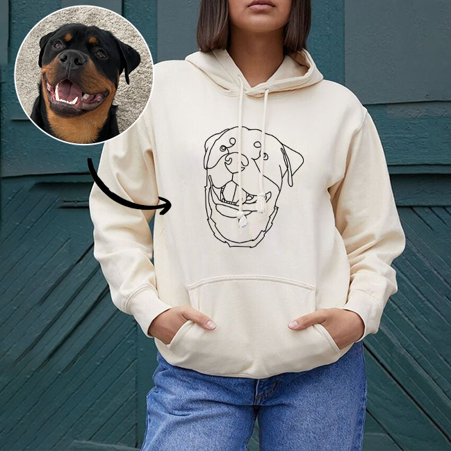 Getlovecustom™ Custom Embroidered Pet Portrait Hoodie Sweatshirt