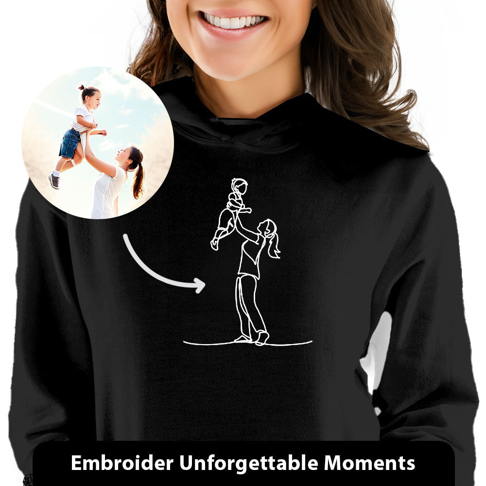 Getlovecustom™ Custom Embroidered Pet Portrait Hoodie Sweatshirt