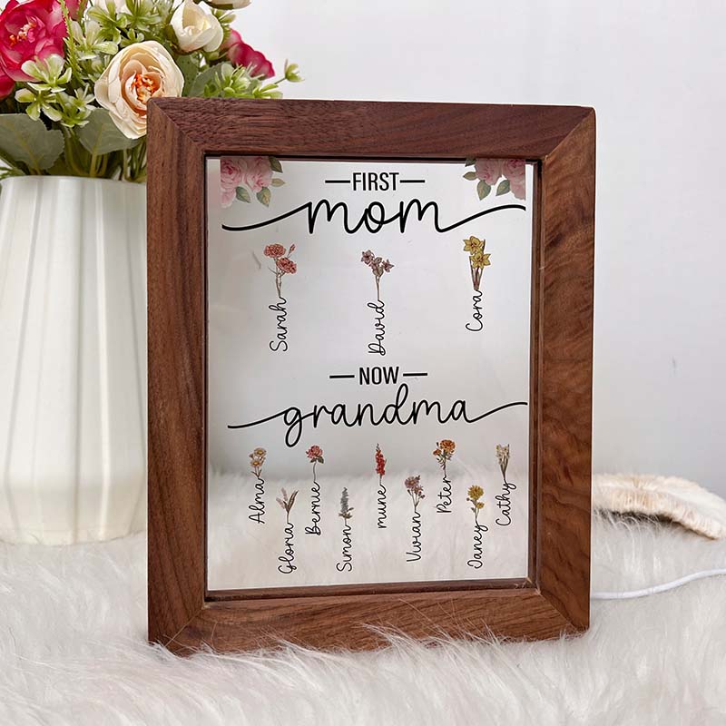 First Mom Now Grandma - Personalized Frame