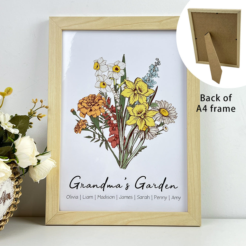 50%OFF⭐️ Personalized Birth Flower Family Bouquet/Names Frame