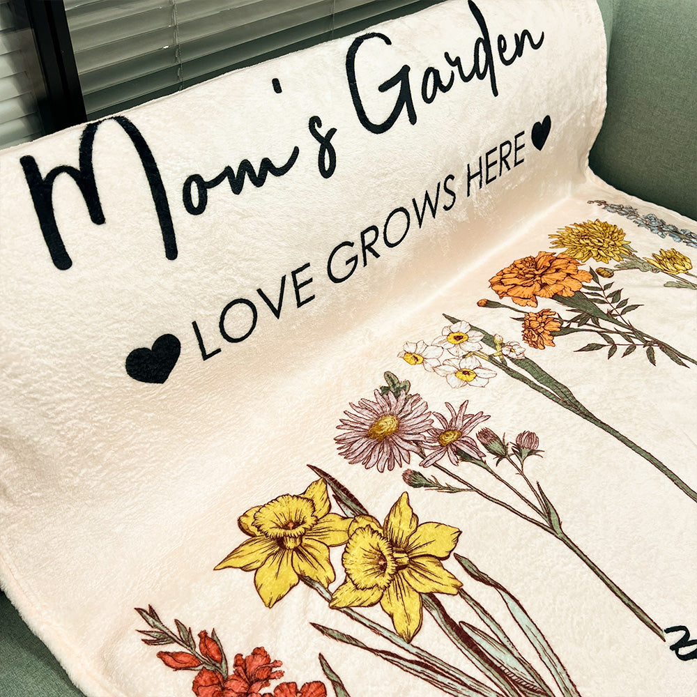 Mom's Garden is Her Children Customized Winter Blanket