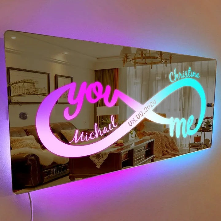 Hot Sale Personalized Name Infinity Sign Light Up Mirror【BUY 2 GET FREE SHIPPING】