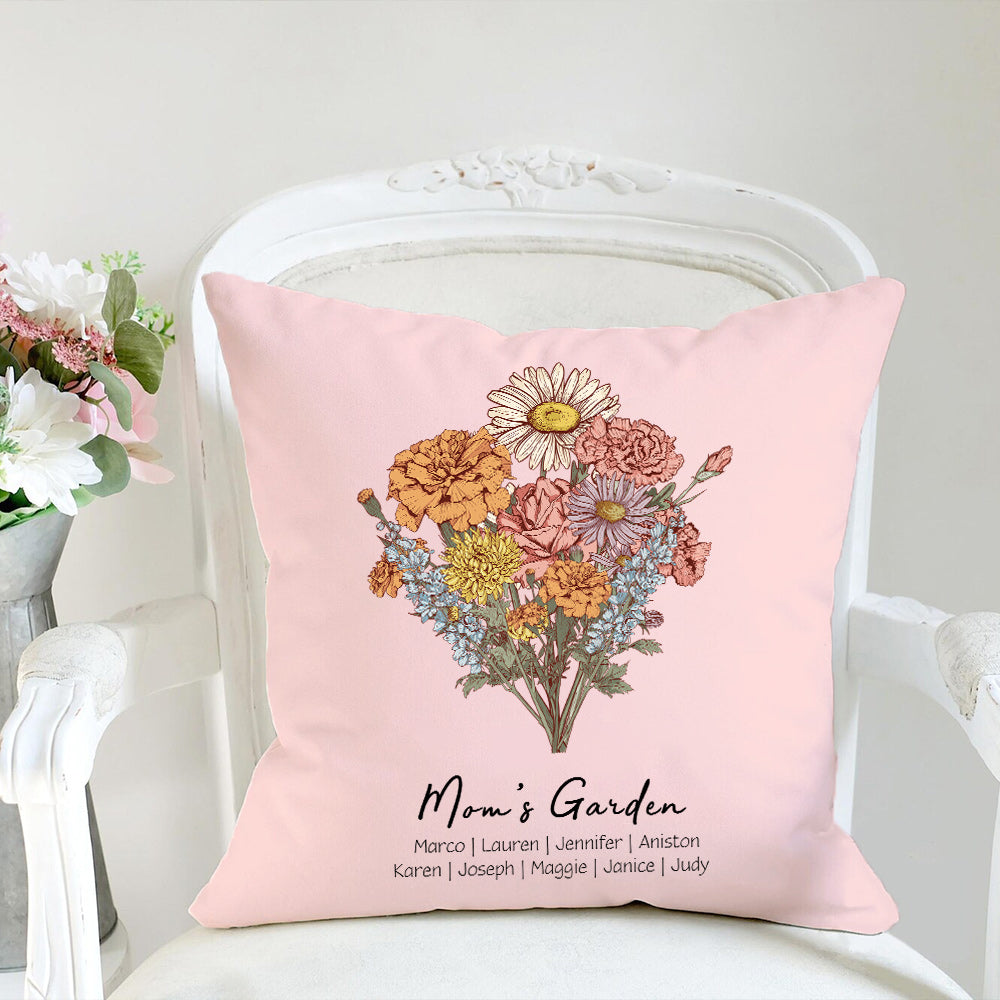 50%OFF⭐️Birth Flower Bouquet Customized Pillow Cushion